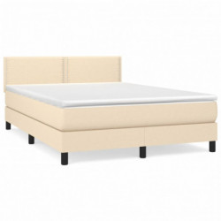 Boxspringbett mit Matratze Creme 140x190 cm Stoff