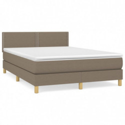 Boxspringbett mit Matratze Taupe 140x200 cm Stoff