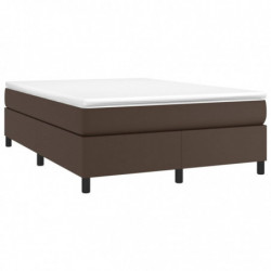 Boxspringbett mit Matratze Braun 140x190 cm Kunstleder