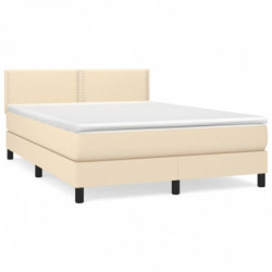 Boxspringbett mit Matratze Creme 140x200 cm Stoff