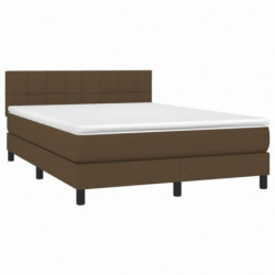 Boxspringbett mit Matratze Dunkelbraun 140x200 cm Stoff