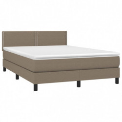 Boxspringbett mit Matratze Taupe 140x200 cm Stoff