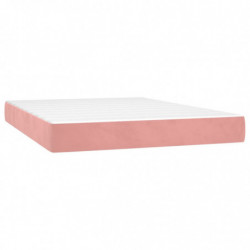 Boxspringbett mit Matratze Rosa 140x190 cm Samt