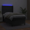 Boxspringbett mit Matratze & LED Schwarz 100x200 cm Kunstleder