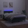 Boxspringbett mit Matratze & LED Dunkelgrün 120x200 cm Samt