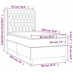 Boxspringbett mit Matratze & LED Taupe 90x190 cm Stoff