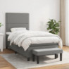 Boxspringbett mit Matratze Dunkelgrau 90x190 cm Stoff