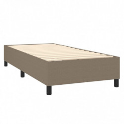 Boxspringbett mit Matratze & LED Taupe 100x200 cm Stoff