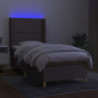 Boxspringbett mit Matratze & LED Taupe 90x190 cm Stoff