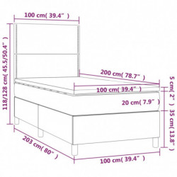 Boxspringbett mit Matratze & LED Schwarz 100x200 cm Stoff
