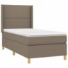 Boxspringbett mit Matratze & LED Dunkelbraun 90x200 cm Stoff