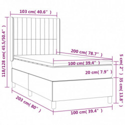 Boxspringbett mit Matratze Blau 100x200 cm Stoff