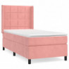 Boxspringbett mit Matratze Rosa 100x200 cm Samt