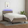 Boxspringbett mit Matratze & LED Taupe 100x200 cm Stoff