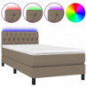 Boxspringbett mit Matratze & LED Taupe 100x200 cm Stoff