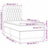Boxspringbett mit Matratze & LED Dunkelbraun 90x200 cm Stoff