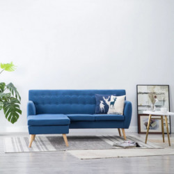 Sofa L-Form Stoff 171,5x138x81,5 cm Blau