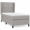 Boxspringbett mit Matratze Hellgrau 90x190 cm Stoff