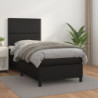 Boxspringbett mit Matratze Schwarz 100x200 cm Kunstleder