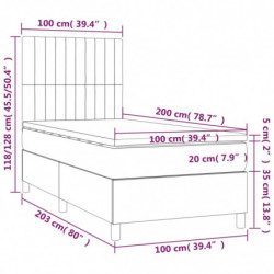 Boxspringbett mit Matratze Taupe 100x200 cm Stoff