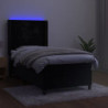 Boxspringbett mit Matratze & LED Schwarz 90x200 cm Samt