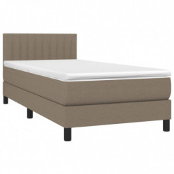 Boxspringbett mit Matratze & LED Taupe 100x200 cm Stoff