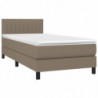 Boxspringbett mit Matratze & LED Taupe 100x200 cm Stoff