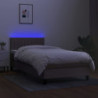 Boxspringbett mit Matratze & LED Taupe 100x200 cm Stoff