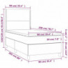 Boxspringbett mit Matratze & LED Grau 90x200 cm Kunstleder
