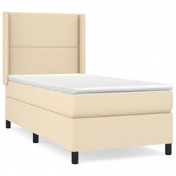 Boxspringbett mit Matratze Creme 90x190 cm Stoff