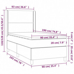 Boxspringbett mit Matratze Creme 90x190 cm Stoff