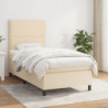 Boxspringbett mit Matratze Creme 100x200 cm Stoff