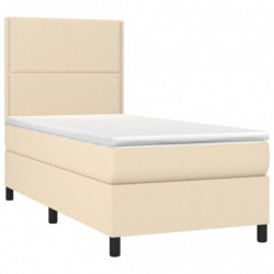 Boxspringbett mit Matratze Creme 100x200 cm Stoff