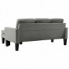 3-Sitzer-Sofa mit Hocker Grau Kunstleder