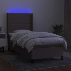 Boxspringbett mit Matratze & LED Taupe 80x200 cm Stoff