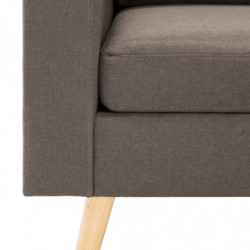 3-Sitzer-Sofa mit Hocker Taupe Stoff