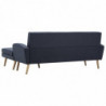 Sofa in L-Form Stoffbezug 186 x 136 x 79 cm Dunkelgrau