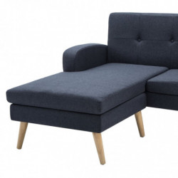 Sofa in L-Form Stoffbezug 186 x 136 x 79 cm Dunkelgrau