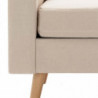3-Sitzer-Sofa mit Hocker Creme Stoff