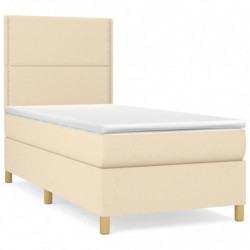 Boxspringbett mit Matratze Creme 100x200 cm Stoff