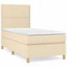 Boxspringbett mit Matratze Creme 100x200 cm Stoff