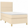 Boxspringbett mit Matratze Creme 100x200 cm Stoff