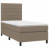 Boxspringbett mit Matratze & LED Taupe 90x200 cm Stoff