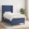 Boxspringbett mit Matratze Blau 90x190 cm Stoff