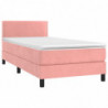 Boxspringbett mit Matratze & LED Rosa 100x200 cm Samt