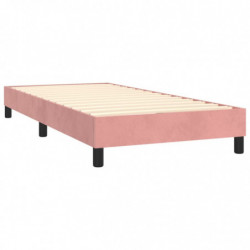 Boxspringbett mit Matratze & LED Rosa 100x200 cm Samt