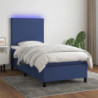 Boxspringbett mit Matratze & LED Blau 90x200 cm Stoff