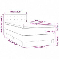 Boxspringbett mit Matratze & LED Blau 100x200 cm Stoff