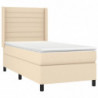 Boxspringbett mit Matratze Creme 90x200 cm Stoff