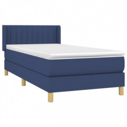 Boxspringbett mit Matratze Blau 100x200 cm Stoff